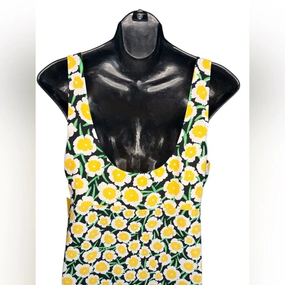 NWT Diane Von Furstenberg For Target 90's Shift Yellow Poppy Mini Dress sz 10 - Picture 9 of 9